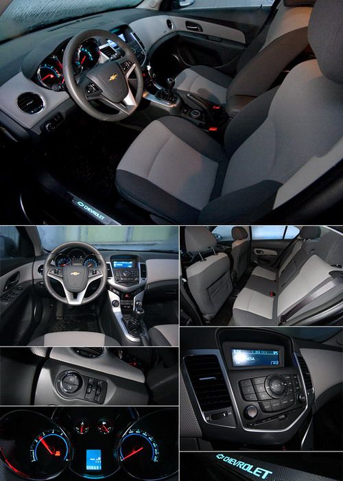Тканевая обивка передней панели, пороги с кичевой подсветкой надписи "Chevrolet", скульптурные формы центральной консоли - "Круз" встречает потенциального покупателя во всеоружии Тканевая обивка передней панели, пороги с кичевой подсветкой надписи "Chevrolet", скульптурные формы центральной консоли - "Круз" встречает потенциального покупателя во всеоружии